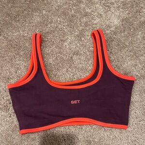 SET Active Contrast Rise Bra Acai Size Small